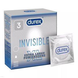Szersze prezerwatywy lateksowe Durex Invisible XL Powiększone 3 szt.