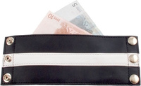 Wristwallet stripe with zip white S