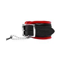 Leather Ankle Restraints Black/Red Brutus