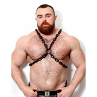 Black Steel Cross Harness 44" Dark Room