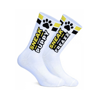 Skarpetki SneakFreaxx Woof Puppy Socks White-Yellow