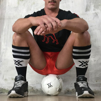 Boxer Deluxe Football Sox Black-White