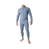 Cellblock 13 Tahoe Snap Up Union Suit w/ Pockets Light Blue M