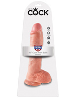 10' Cock With Balls Flesh Dildo Z Jądrami Cieliste 25 Cm King Cock
