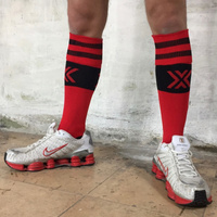 Getry piłkarskie Boxer Deluxe Football Sock Red-Black