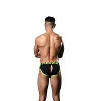 Fukr Zipper Back Brief Black/Neon Yellow L Andrew Christian