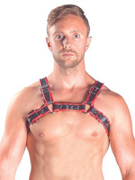 Harness Chest Leather B/Red XL