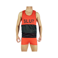 Bezrękawnik Mesh Tank Top Hung! Vers! Slut! Red XL Aasssoxx