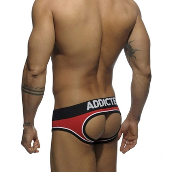 Slipy Double Piping Bottomless Brief Red XL Addicted