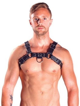 Harness Chest Leather B/Black L