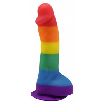 Silicone Rainbow Dildo With Balls Pride Dildo