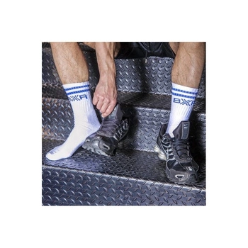 Skarpetki Boxer BXR Tennis Socks White with blue stripe