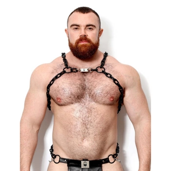 Black Steel Chest Harness 38" Dark Room
