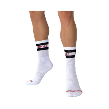 Fetish Half Socks Single White-Black-Red L/Xl Barcode Berlin