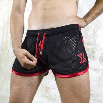 Szorty Boxer Sexy Short AirCool Black/Red Zipper S