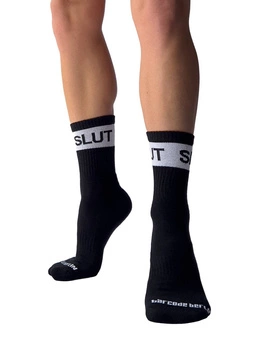 Skarpetki Fetish Half Socks Slut Black-White S/M Barcode Berlin
