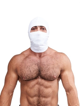 Biały wielofunkcyjny kaptur z lajkry Mister B Multi-Purpose Lycra Hood White