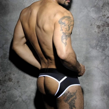 Slipy Stripe Fetish Brief White XL Addicted Fetish