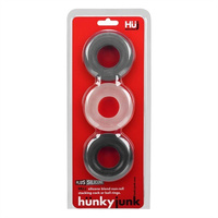 Hünkyjunk Huj Cockring 3-Pack Black Tar + Ice +Stone