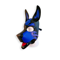 Maska Vegan Pup Hood Black-Blue Brutus