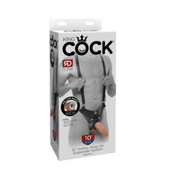 Uprząż z dildo King Cock 10 Hollow Strap on Suspoender System
