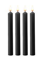 Teasing Wax Candles Large 4-Pack Black - Czarny Zestaw Długich Świec Do Bdsm Ouch! by Shots