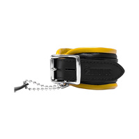 Leather Ankle Restraints Black/Yellow Brutus