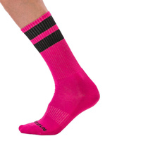 Skarpety treningowe różowe z czarnymi paskami Barcode Gym Socks pink-black L/XL