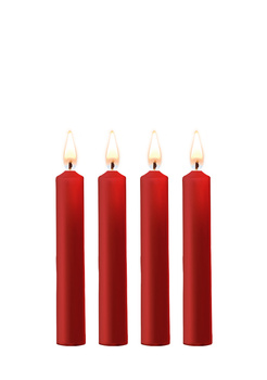 Teasing Wax Candles 4-Pack Red - Червоний набір свічок для BDSM Ouch! by Shots