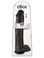 King Cock 15" Cock with Balls Black ділдо з яєчками чорне 38см