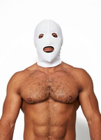 Білий капюшон з отворами для очей і рота Mister B Lycra Hood Eyes and Mouth Open White
