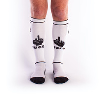 Фетишеві гетри футбольні з кишенями по боках Brutus FXXX Party Socks White/Black