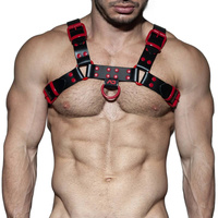 Пояс Fetish Leather Collor Harness Red S/M Addicted
