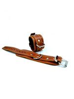 Шкіряні наручники Leather Wrist Restraints Stitched Brown Mister B