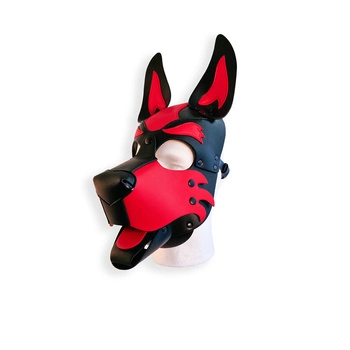 Маска Vegan Pup Hood Black-Red Brutus